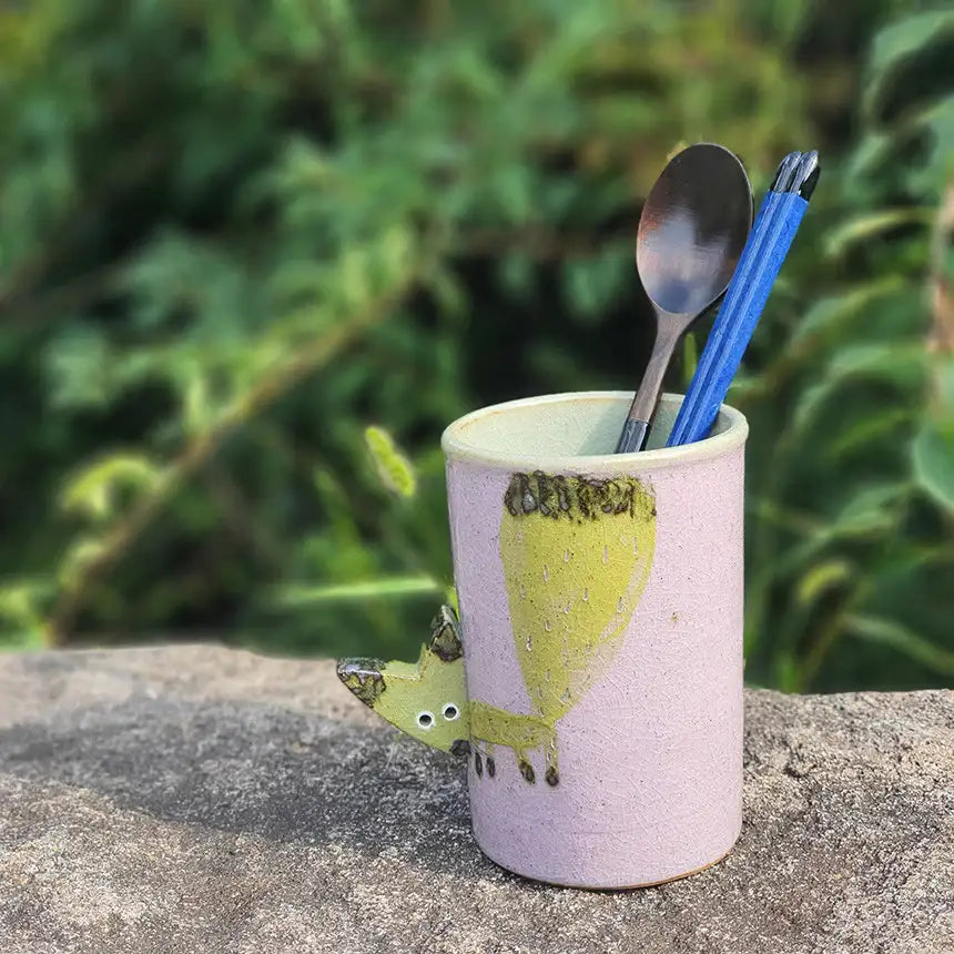 Bosan Pottery - Fox Porcelain Cutlery Holder - Bosan Pottery - Home & Living, Accessories - Harumio