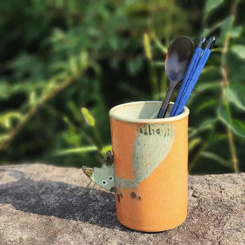 Bosan Pottery - Fox Porcelain Cutlery Holder - Bosan Pottery - Home & Living, Accessories - Harumio