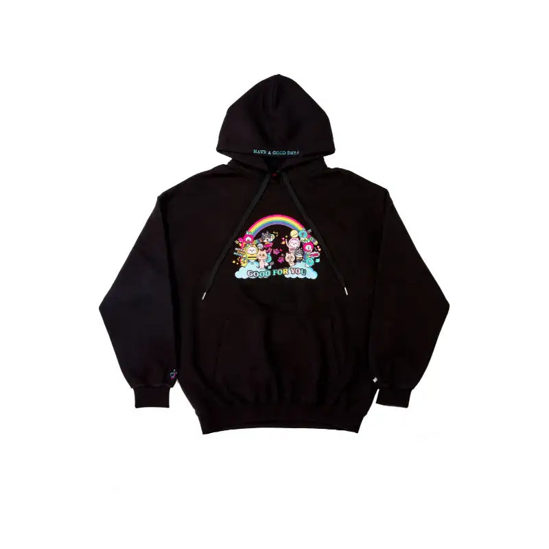 TiKTok Friends Rainbow Collage Tie Dye Hoodie Sweatshirt