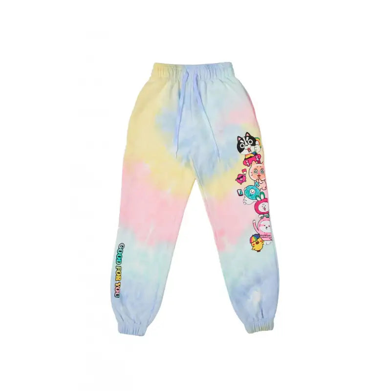TiKTok Friends - Rainbow Collage Tie Dye Jogger Pants - TiKTok Friends - Clothing - Harumio