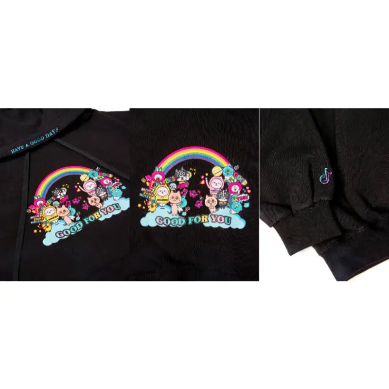 TiKTok Friends - Rainbow Collage Tie Dye Hoodie Sweatshirt - TiKTok Friends - Clothing - Harumio