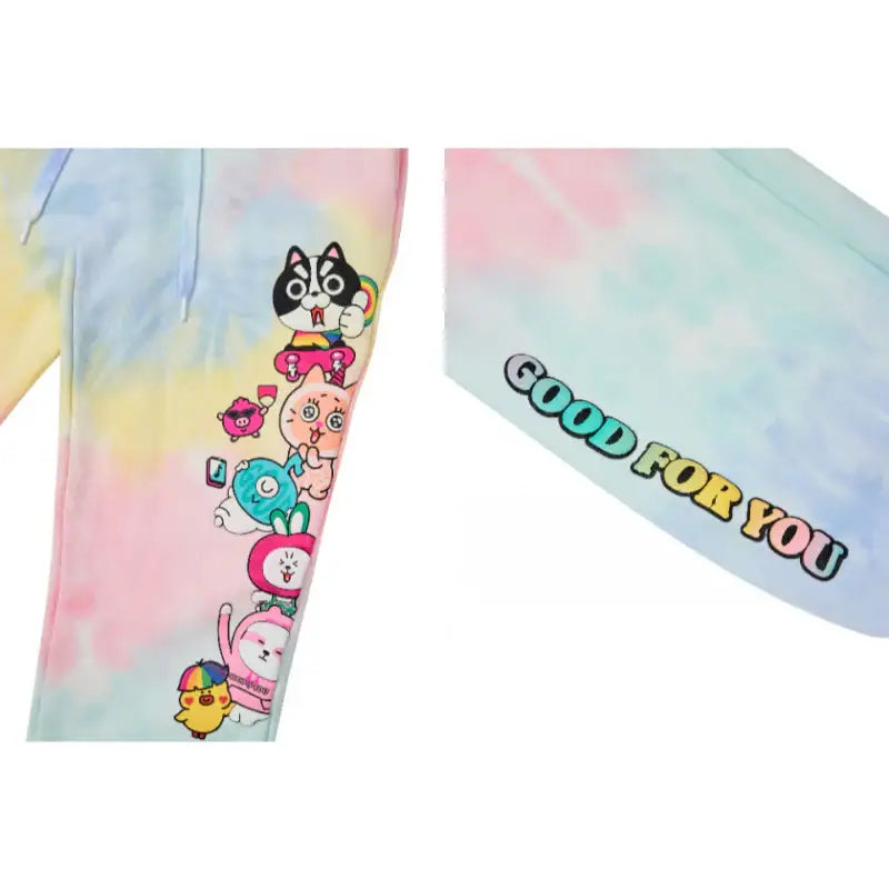 TiKTok Friends - Rainbow Collage Tie Dye Jogger Pants - TiKTok Friends - Clothing - Harumio
