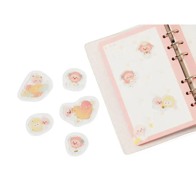 Kakao Friends - Lovely Apeach - Flake Sticker Pack - Kakao Friends - Stationery - Harumio