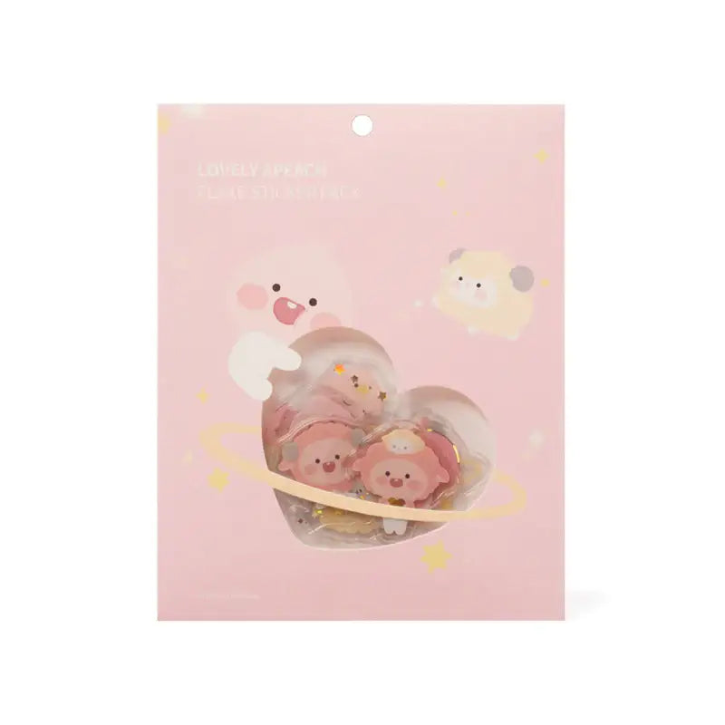 Kakao Friends - Lovely Apeach - Flake Sticker Pack - Kakao Friends - Stationery - Harumio