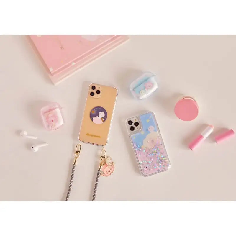 Kakao Friends - Lovely Apeach - Glitter AirPods Case - Kakao Friends - Accesories - Harumio