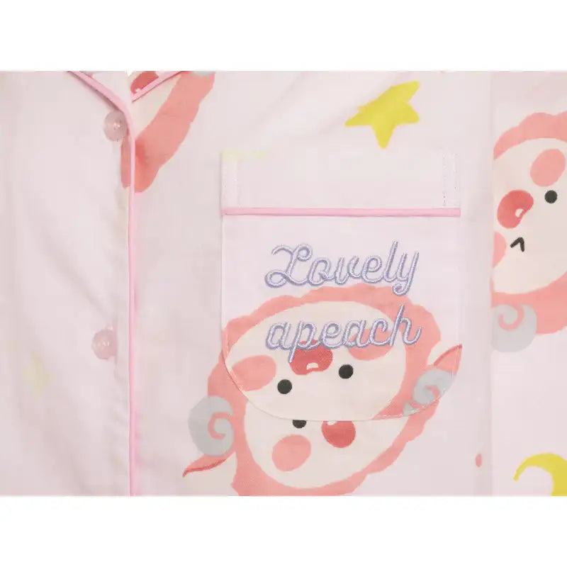 Kakao Friends - Lovely Apeach - Women's Twill Pajamas Set - Kakao Friends - Clothing - Harumio