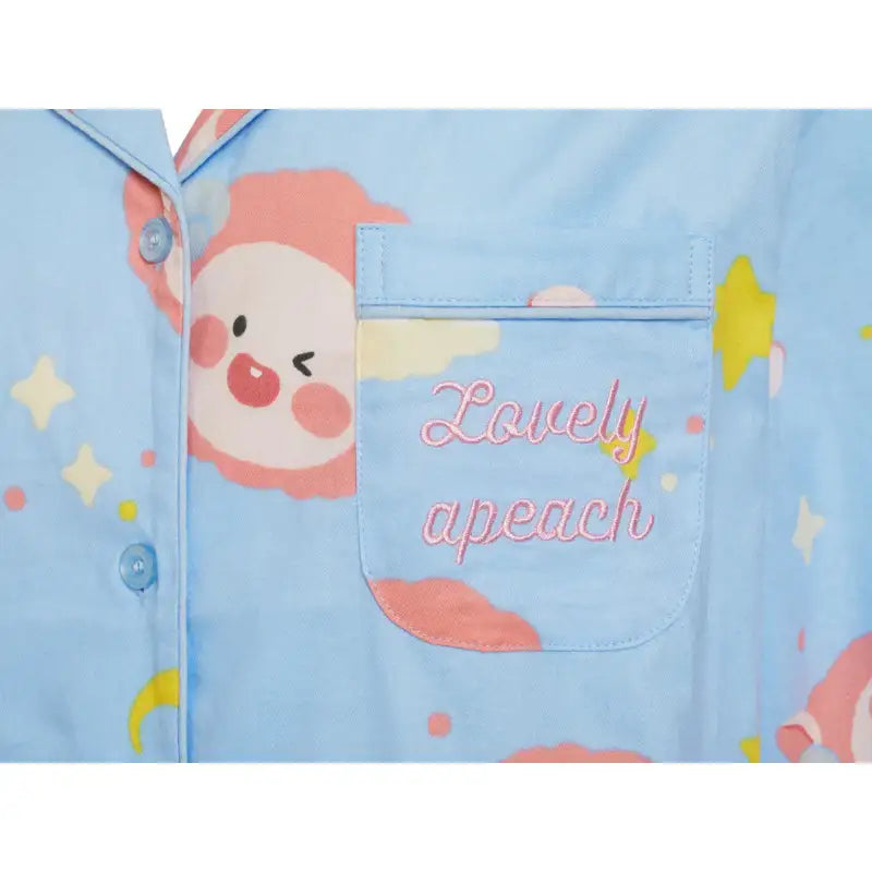 Kakao Friends - Lovely Apeach - Twill One Piece Nightwear - Kakao Friends - Clothing - Harumio