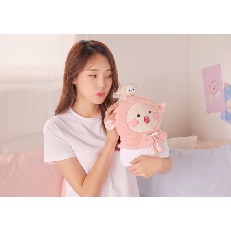 Kakao Friends - Lovely Apeach - Cushion Blanket