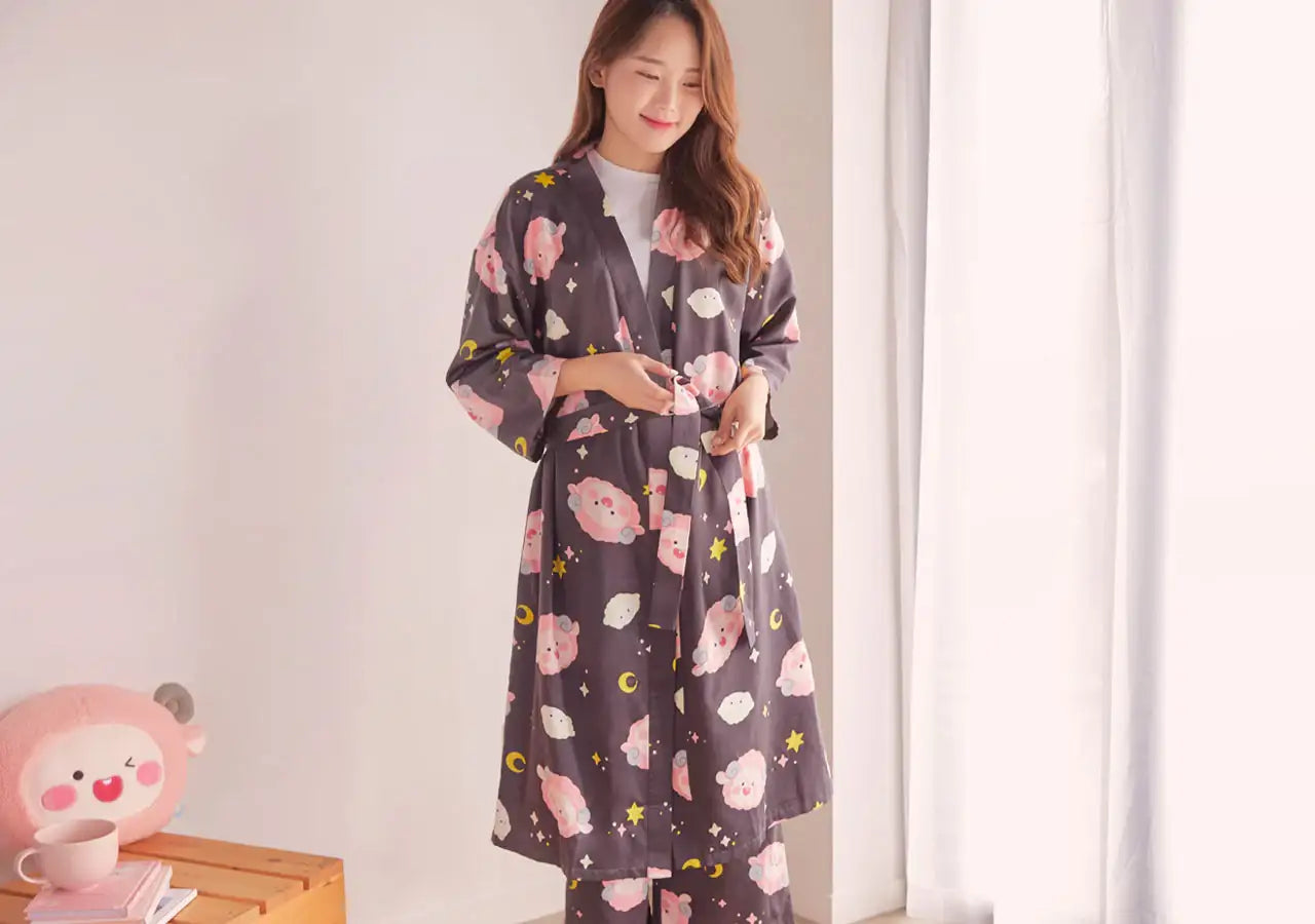 Kakao Friends - Lovely Apeach - Homewear Robe - Kakao Friends - Clothing - Harumio