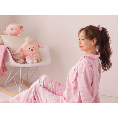 Kakao Friends - Lovely Apeach - Women's Frilly Pajamas Set