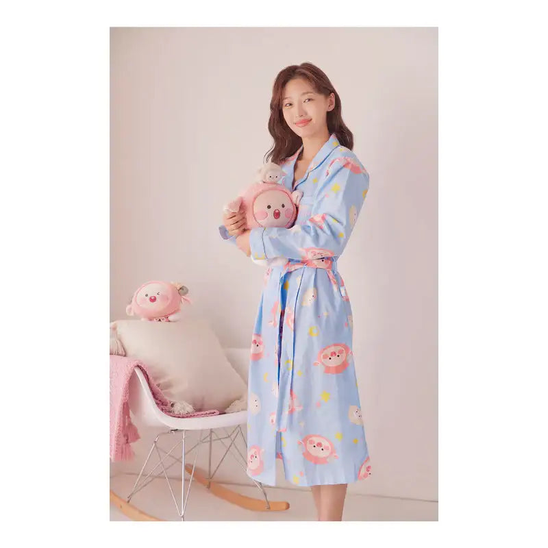 Kakao Friends - Lovely Apeach - Twill One Piece Nightwear - Kakao Friends - Clothing - Harumio