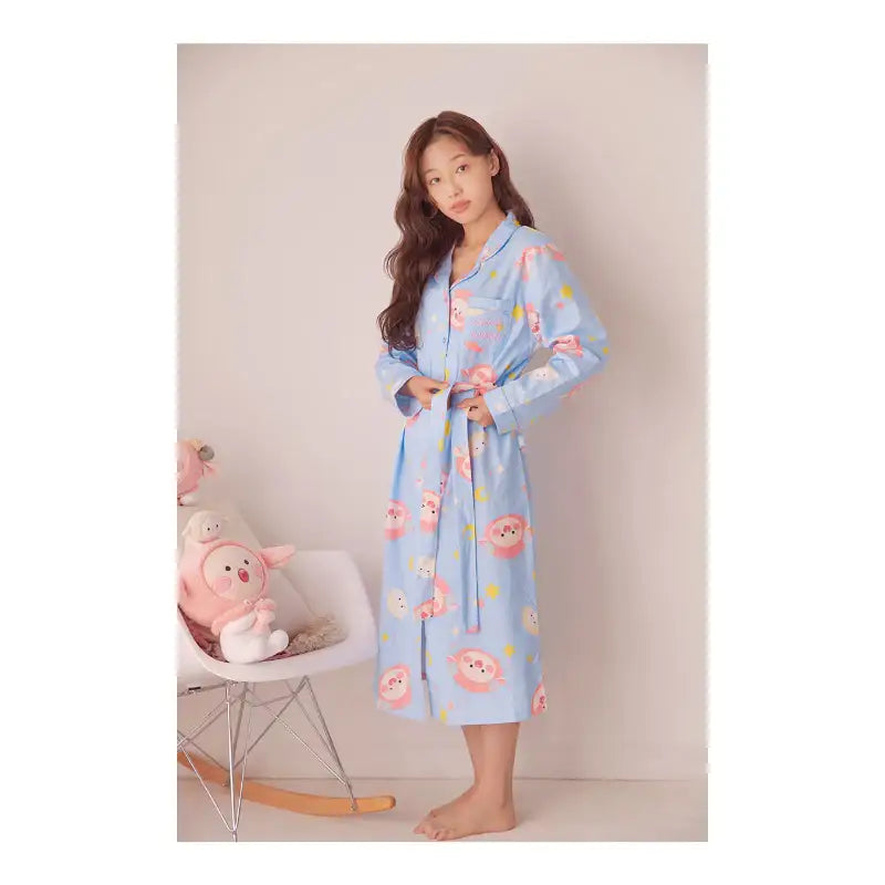 Kakao Friends - Lovely Apeach - Twill One Piece Nightwear - Kakao Friends - Clothing - Harumio