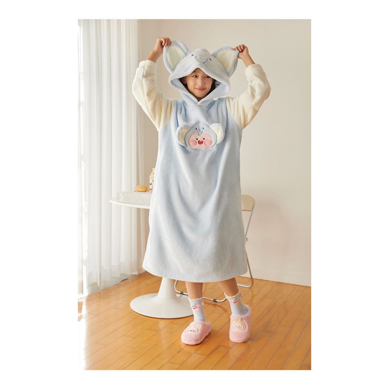 Kakao Friends - Cotton Friends One-Piece Nightwear - Elephant Apeach