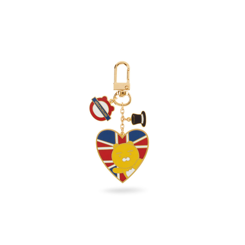Kakao Friends - London Edition - Heart Union Jack Keyring