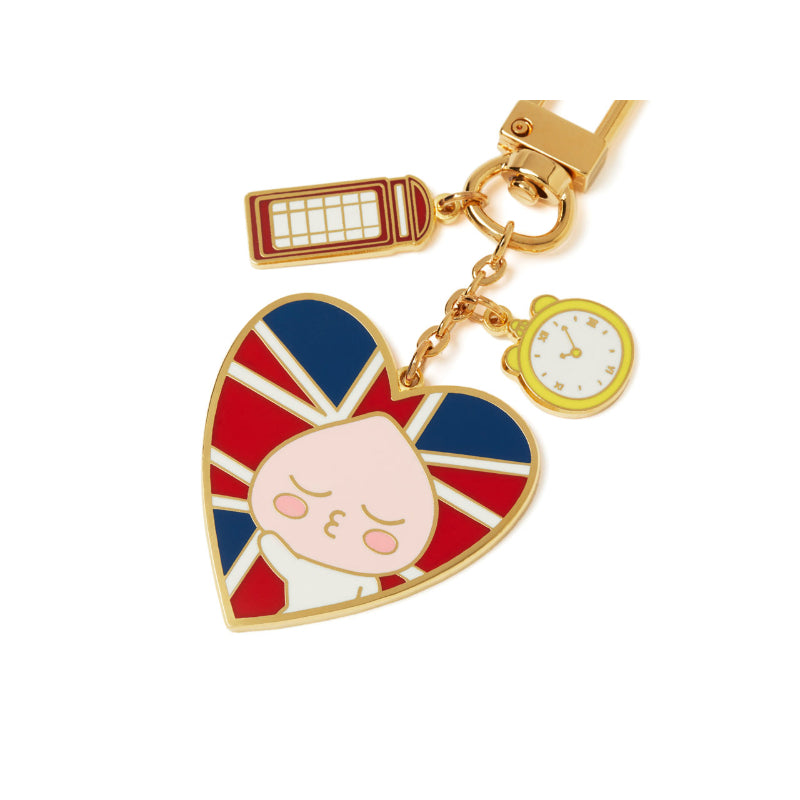 Kakao Friends - London Edition - Heart Union Jack Keyring
