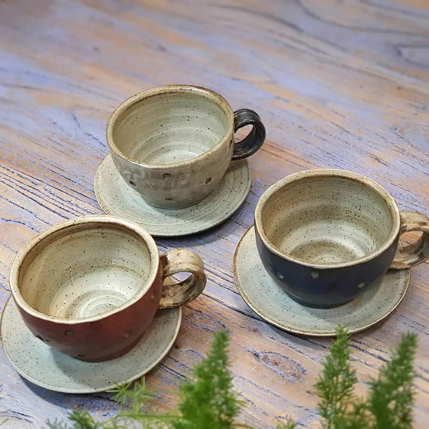 Bosan Pottery - Vintage Waterdrop Porcelain Coffee Cup Set - Bosan Pottery - Home & Living, Accessories - Harumio