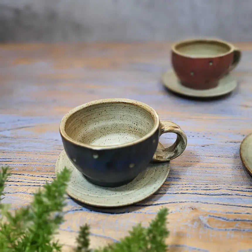 Bosan Pottery - Vintage Waterdrop Porcelain Coffee Cup Set - Bosan Pottery - Home & Living, Accessories - Harumio