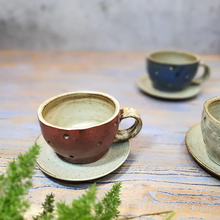 Bosan Pottery - Vintage Waterdrop Porcelain Coffee Cup Set - Bosan Pottery - Home & Living, Accessories - Harumio