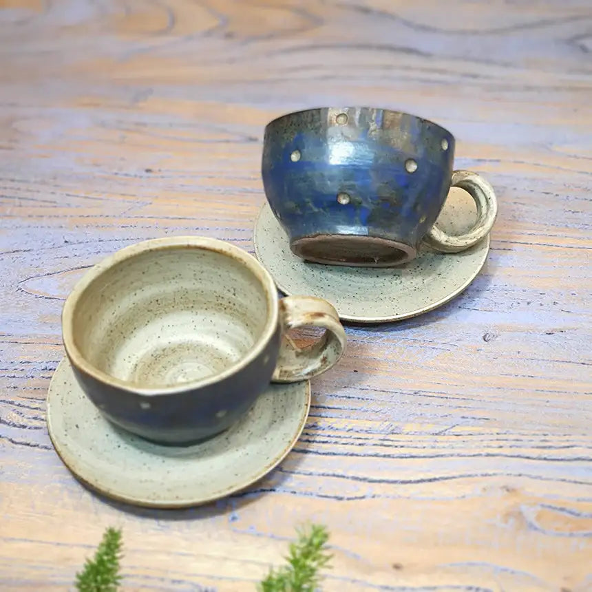 Bosan Pottery - Vintage Waterdrop Porcelain Coffee Cup Set - Bosan Pottery - Home & Living, Accessories - Harumio