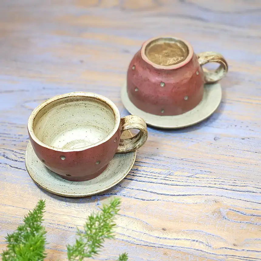 Bosan Pottery - Vintage Waterdrop Porcelain Coffee Cup Set - Bosan Pottery - Home & Living, Accessories - Harumio