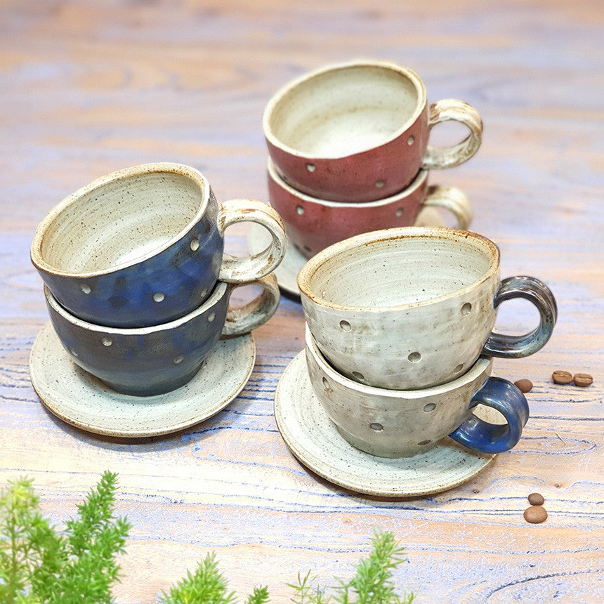 Bosan Pottery - Vintage Waterdrop Porcelain Coffee Cup Set