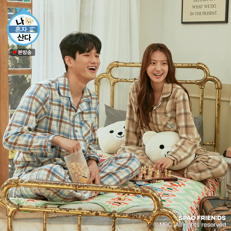 SPAO x I Live Alone - Wilson Check Flannel Pajamas