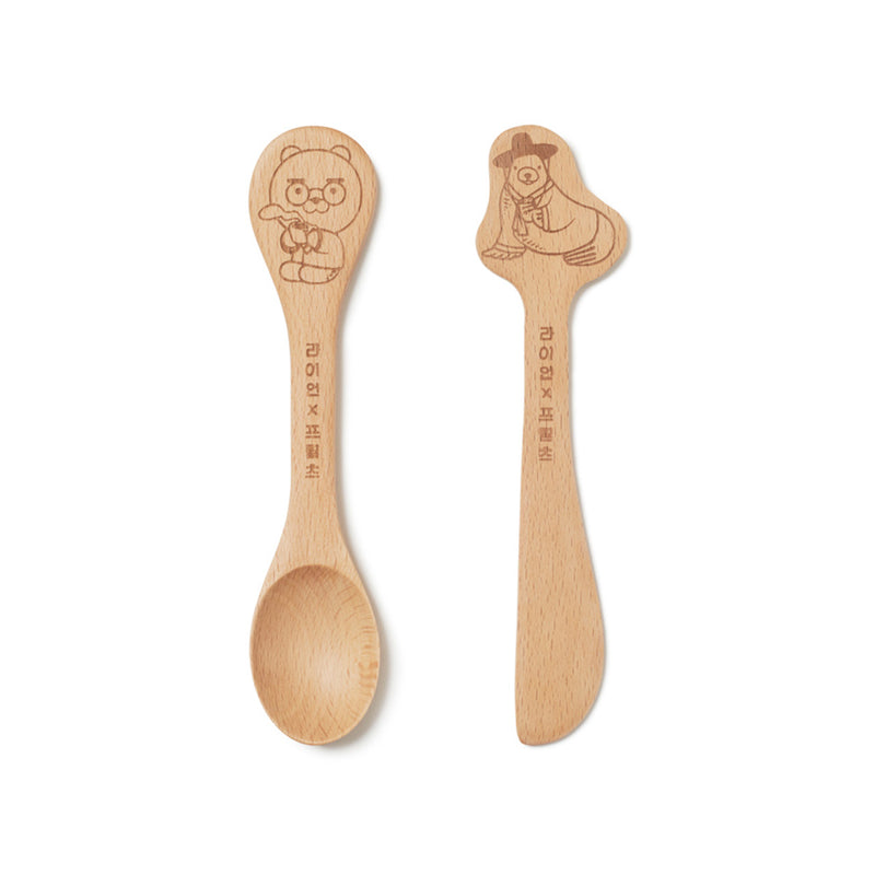 Kakao Friends x Fritz - Ryan Wood Spoon & Knife Set