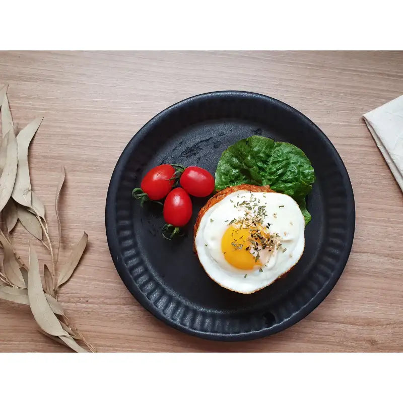 OSON - Black Semi-Gloss Round Plate - OSON - Tableware - Harumio