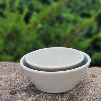 Bosan Pottery - Two-Tone Grey Porcelain Rice Bowl Set