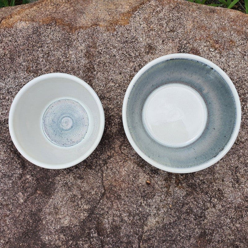 Bosan Pottery - Two-Tone Grey Porcelain Rice Bowl Set