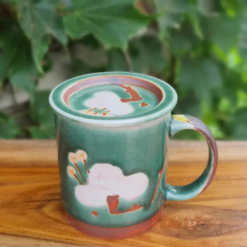 Bosan Pottery - Azalea Handmade Porcelain Mug with Lid - Bosan Pottery - Home & Living, Accessories - Harumio