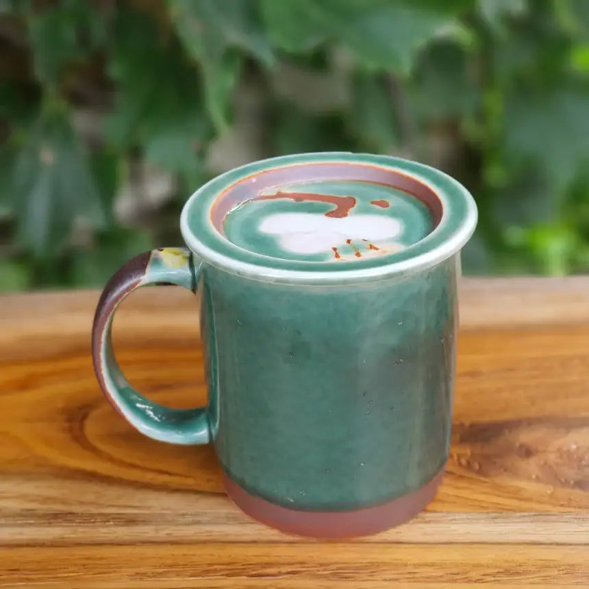 Bosan Pottery - Azalea Handmade Porcelain Mug with Lid - Bosan Pottery - Home & Living, Accessories - Harumio