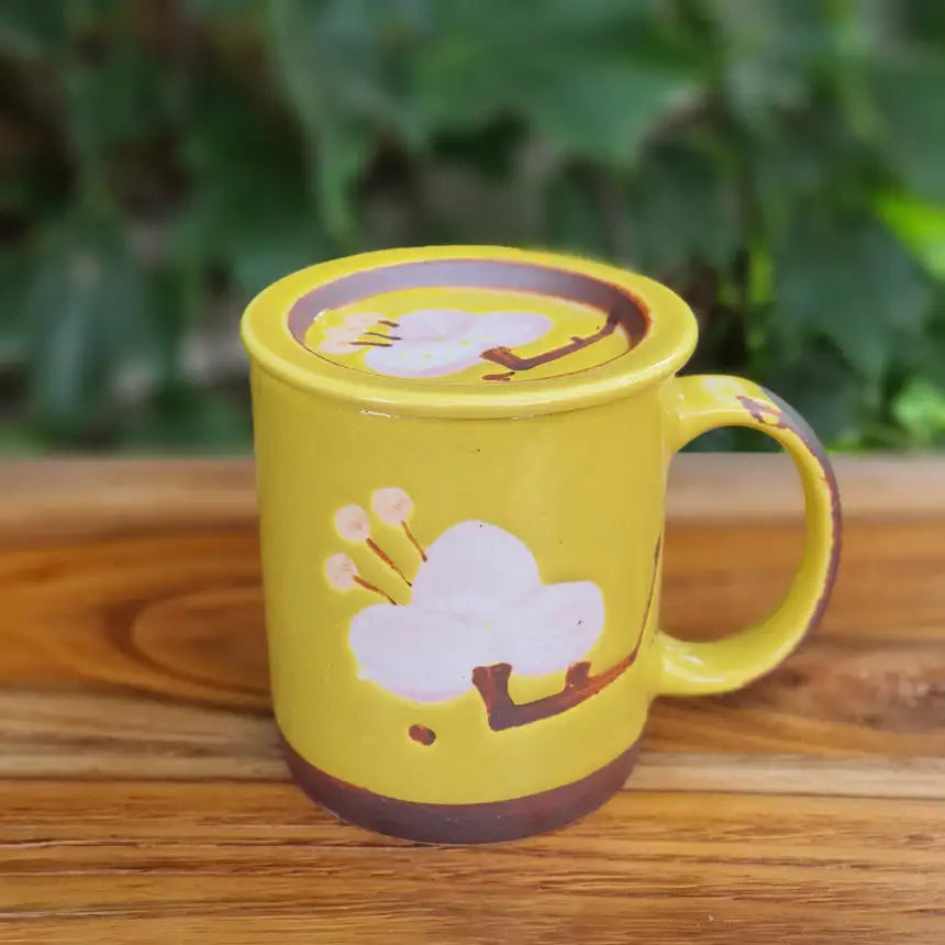 Bosan Pottery - Azalea Handmade Porcelain Mug with Lid - Bosan Pottery - Home & Living, Accessories - Harumio