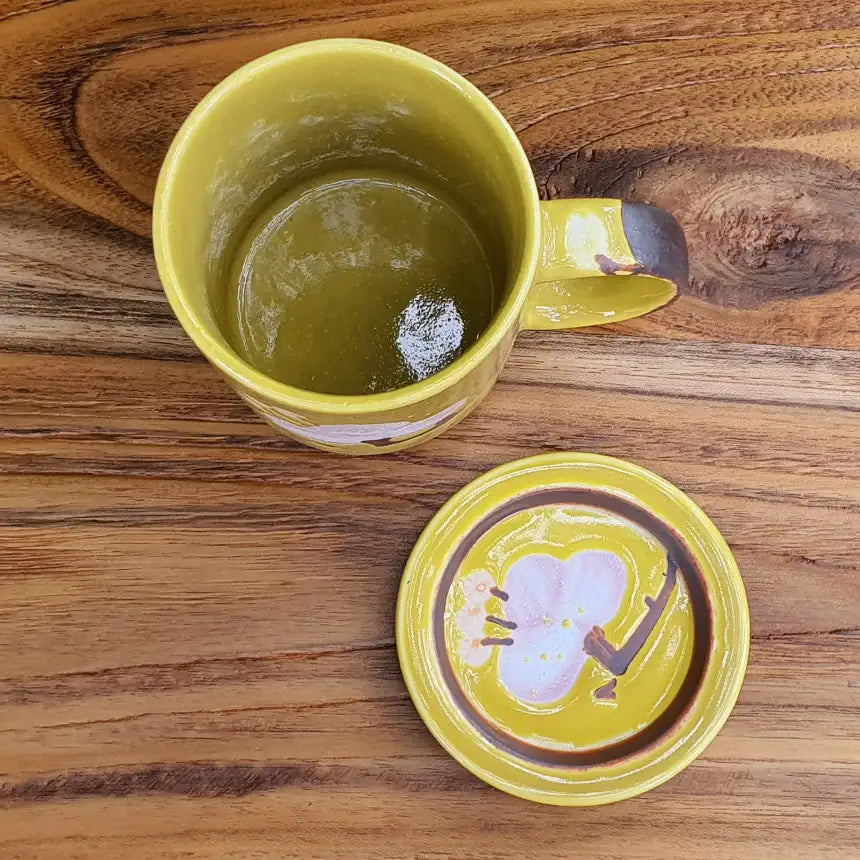 Bosan Pottery - Azalea Handmade Porcelain Mug with Lid - Bosan Pottery - Home & Living, Accessories - Harumio