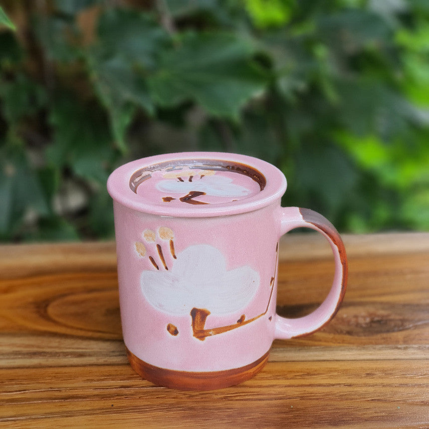 Bosan Pottery - Azalea Handmade Porcelain Mug with Lid