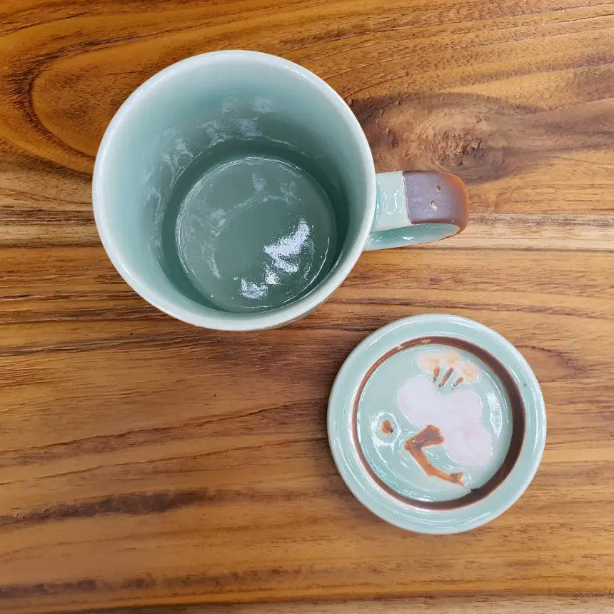 Bosan Pottery - Azalea Handmade Porcelain Mug with Lid - Bosan Pottery - Home & Living, Accessories - Harumio