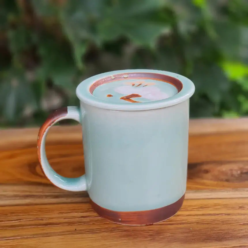 Bosan Pottery - Azalea Handmade Porcelain Mug with Lid - Bosan Pottery - Home & Living, Accessories - Harumio