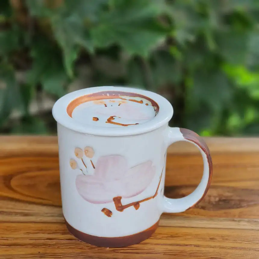 Bosan Pottery - Azalea Handmade Porcelain Mug with Lid - Bosan Pottery - Home & Living, Accessories - Harumio