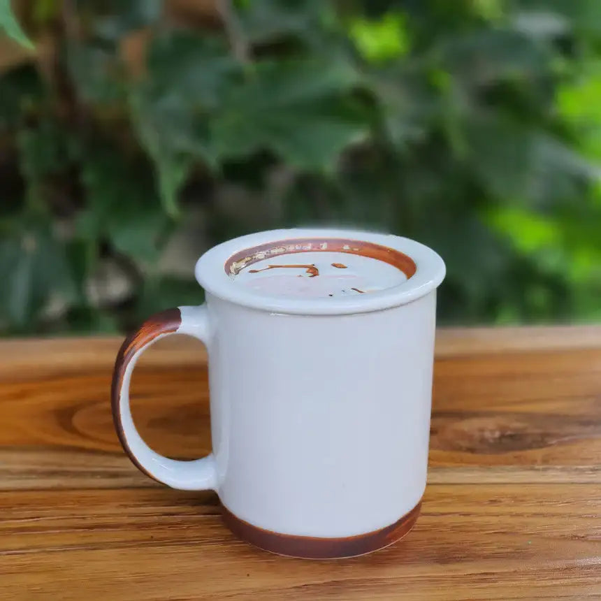Bosan Pottery - Azalea Handmade Porcelain Mug with Lid - Bosan Pottery - Home & Living, Accessories - Harumio