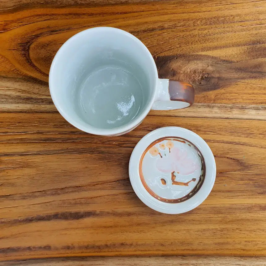 Bosan Pottery - Azalea Handmade Porcelain Mug with Lid - Bosan Pottery - Home & Living, Accessories - Harumio