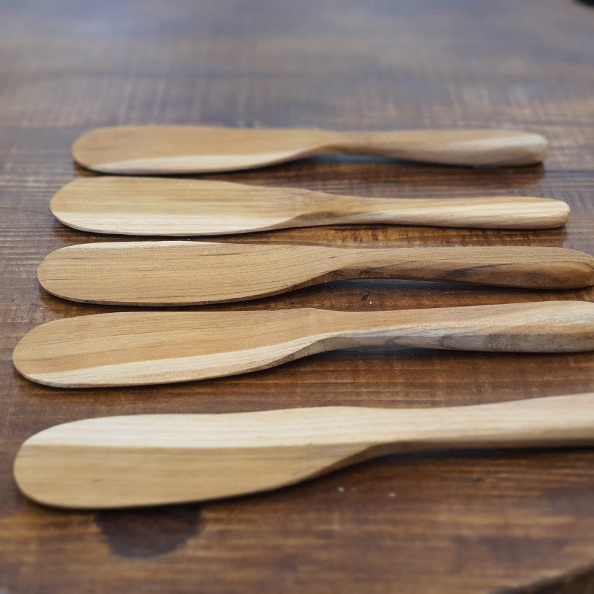 Bosan Pottery - Teak Wood Oval Spatula