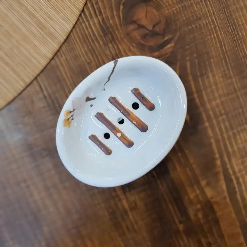 Bosan Pottery - Azalea Handmade Porcelain Soap Tray - Bosan Pottery - Home & Living, Accessories - Harumio