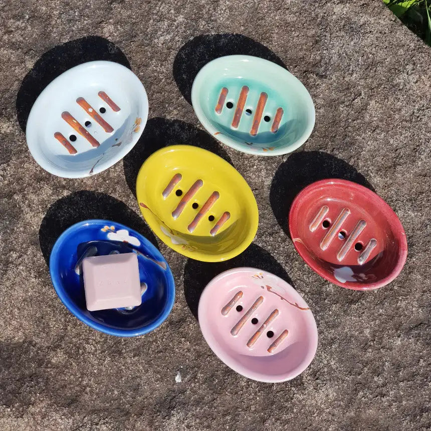 Bosan Pottery - Azalea Handmade Porcelain Soap Tray - Bosan Pottery - Home & Living, Accessories - Harumio
