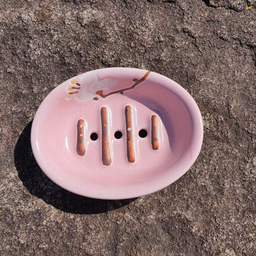 Bosan Pottery - Azalea Handmade Porcelain Soap Tray - Bosan Pottery - Home & Living, Accessories - Harumio
