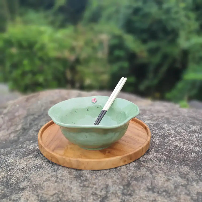 Bosan Pottery - Plum Blossom Porcelain Udon Bowl - Bosan Pottery - Home & Living, Accessories - Harumio