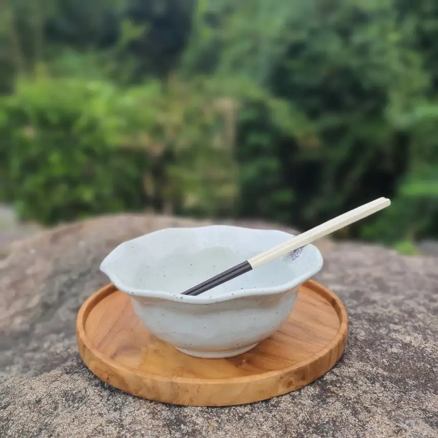 Bosan Pottery - Plum Blossom Porcelain Udon Bowl - Bosan Pottery - Home & Living, Accessories - Harumio