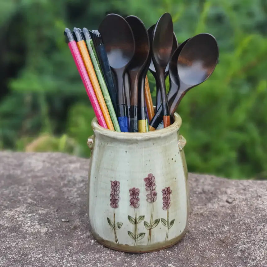 Bosan Pottery - Flowers Porcelain Cutlery Holder - Bosan Pottery - Home & Living, Accessories - Harumio