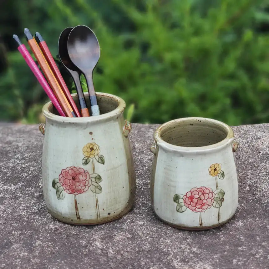 Bosan Pottery - Flowers Porcelain Cutlery Holder - Bosan Pottery - Home & Living, Accessories - Harumio