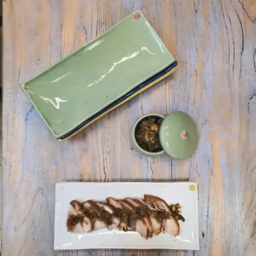Bosan Pottery - Plum Blossom Porcelain Rectangular Plate - Bosan Pottery - Home & Living, Accessories - Harumio