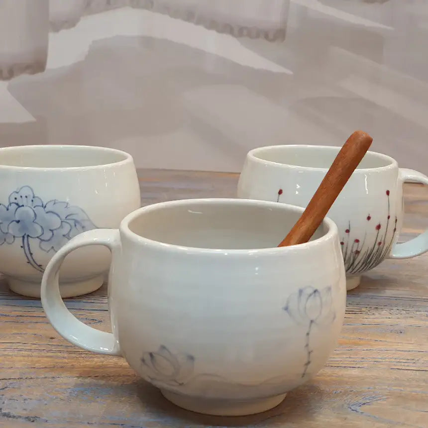 Bosan Pottery - White Porcelain Traditional Mug - Bosan Pottery - Home & Living, Accessories - Harumio